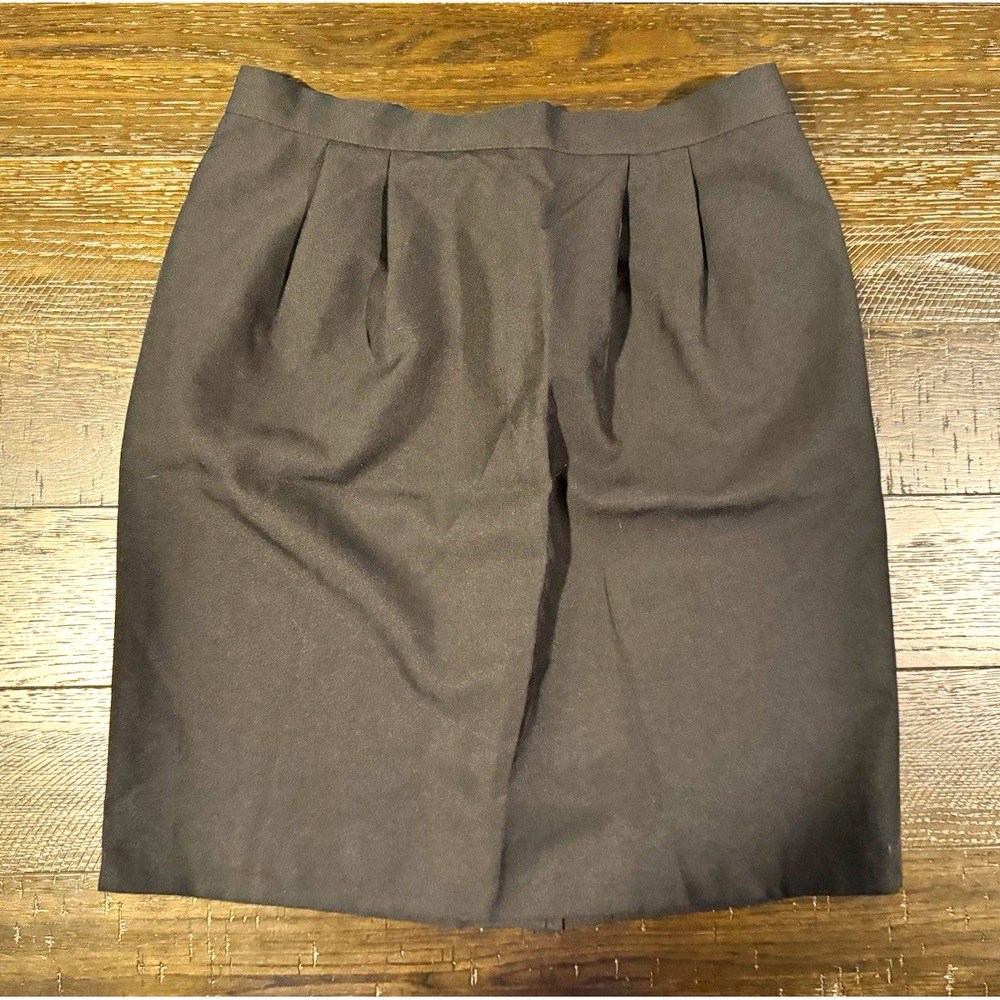 Dela Burke Collection Women's Black Pleated Solid Pencil Skirt Knee Length 6